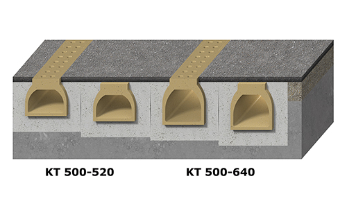 ACO PRO, Bauhöhenvergleich Klimatunnel KT 500-520 und 500-640